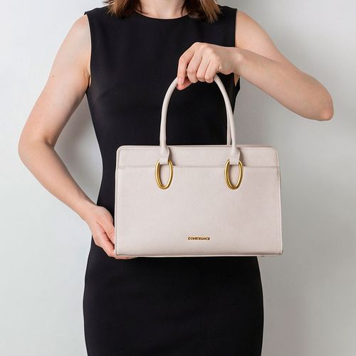Bolsa Tote Enfeite Oval Off White
