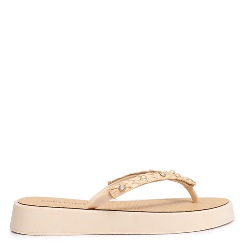 Chinelo Flatform Palha Strass