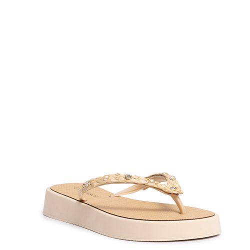 Chinelo Flatform Palha Strass