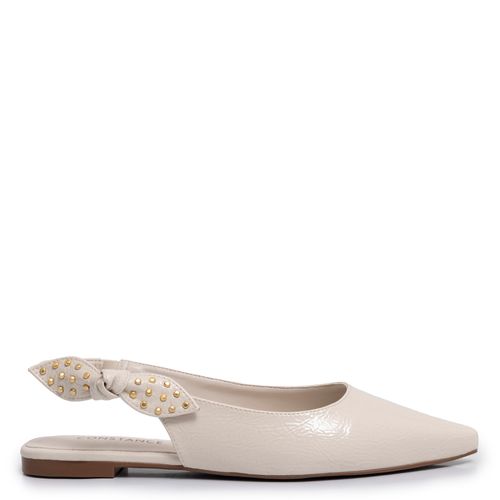 Sapatilha Off White Laço Tachas