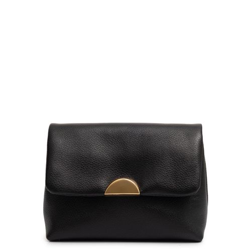 Bolsa Tiracolo Couro Fecho Decorativo Preto