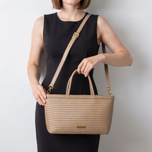 Bolsa Tote Texturizada Bege