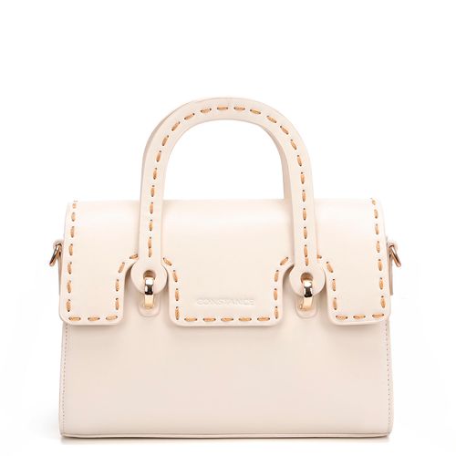 Bolsa Tiracolo Pesponto Bordado Off White