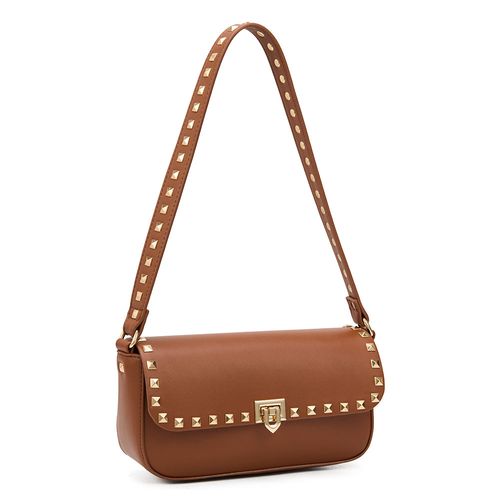 Bolsa Baguete Spikes Caramelo
