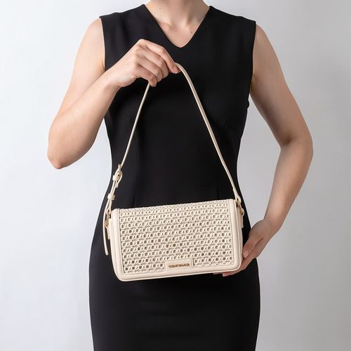 Bolsa Ombro Tramada Off White