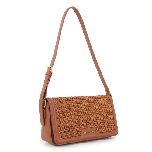 Bolsa Ombro Tramada Caramelo