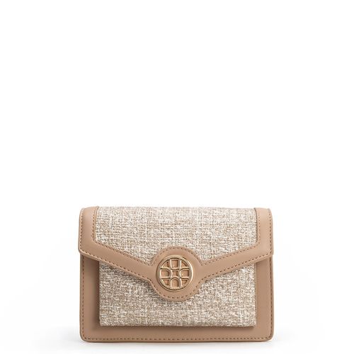 Bolsa Tiracolo Medalha Bege