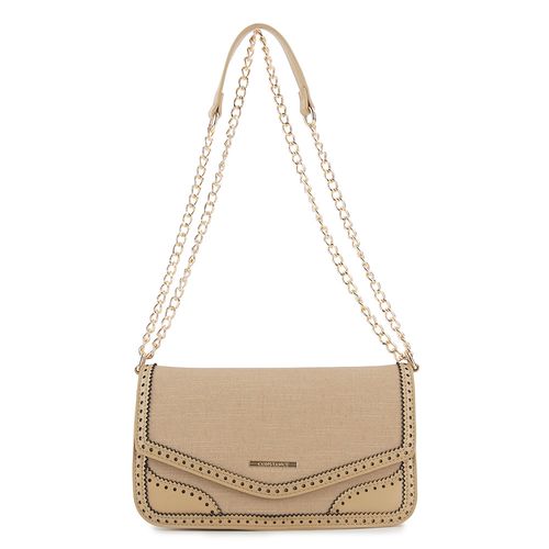 Bolsa Ombro Borda Bege
