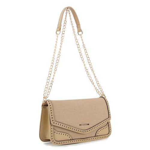 Bolsa Ombro Borda Bege