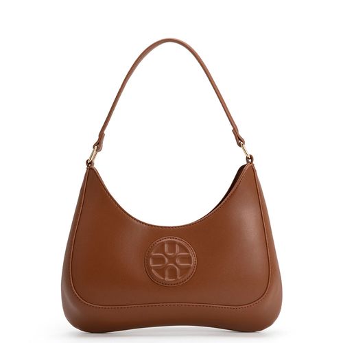 Bolsa Baguete Caramelo Logo Patch
