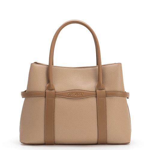 Bolsa Tote Caramelo Tiras Pesponto