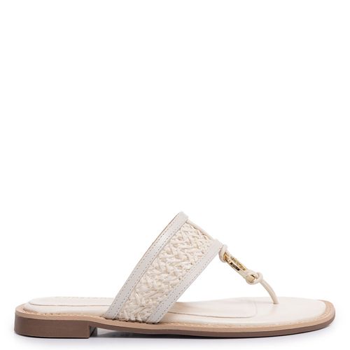Rasteira Off White Argola Rafia