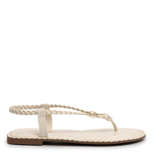 Rasteira Off White Trança Enfeite