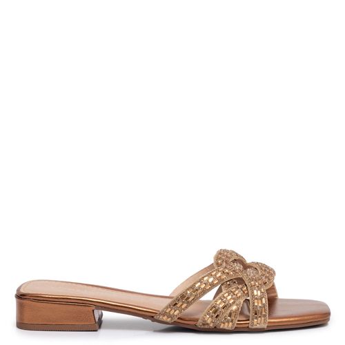 Tamanco Bronze Strass