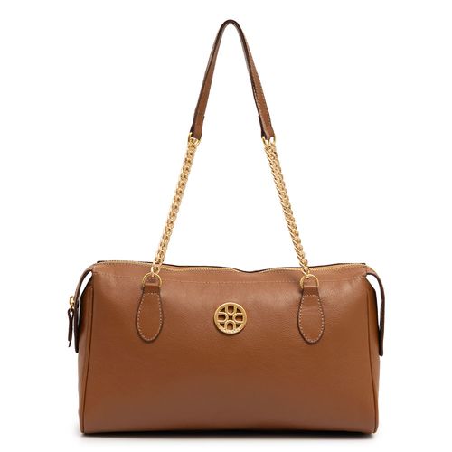 Bolsa Ombro Couro Corrente Caramelo