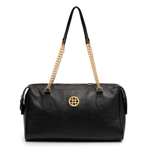 Bolsa Ombro Couro Corrente Preta