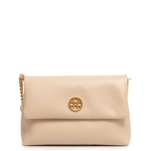 Bolsa Ombro Couro Média Bege
