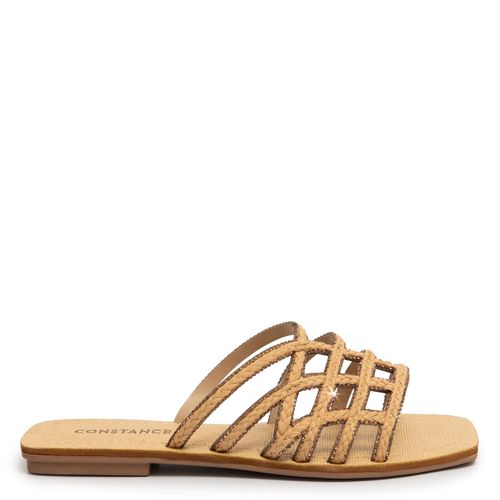 Rasteira Palha Strass
