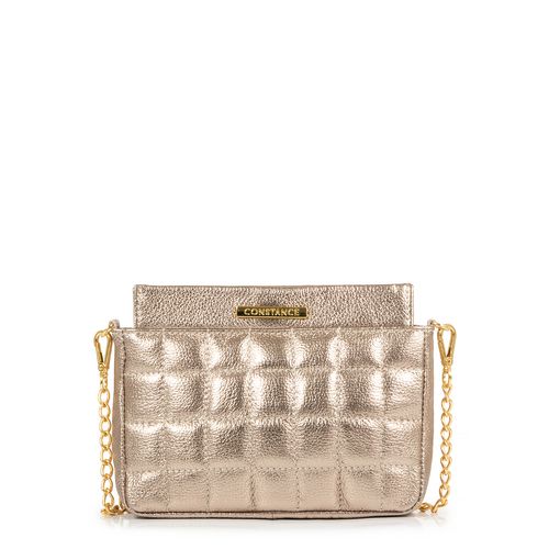 Bolsa Couro Prata Velho Matelassê