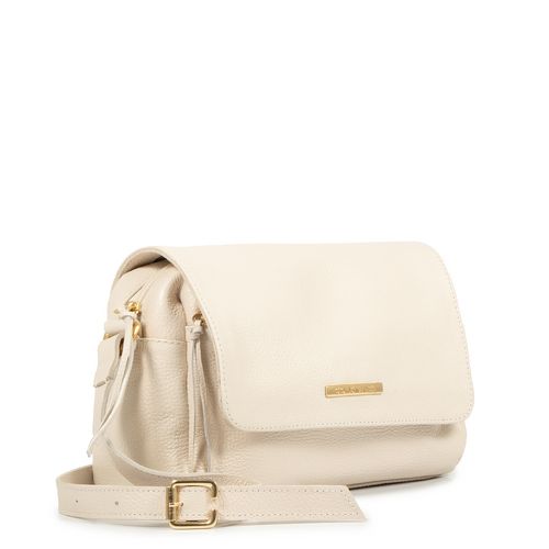 Bolsa Tiracolo Couro Off White