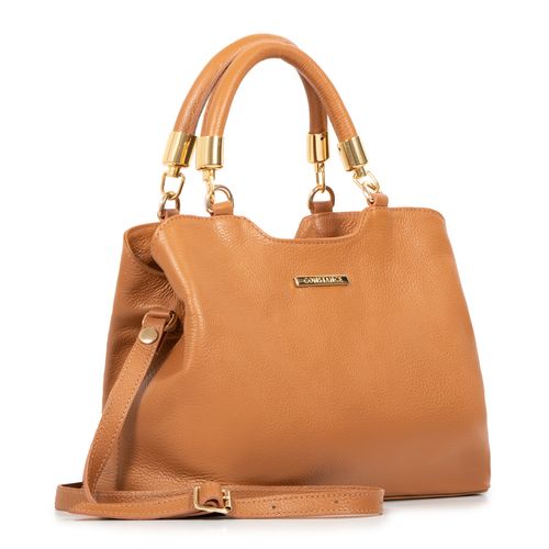 Bolsa Couro Caramelo Duas Alças