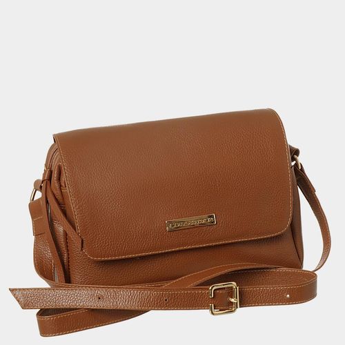 Bolsa Tiracolo Chocolate Em Couro