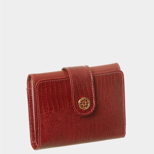 Bolsa Carteira Couro Vermelha Croco Pequena