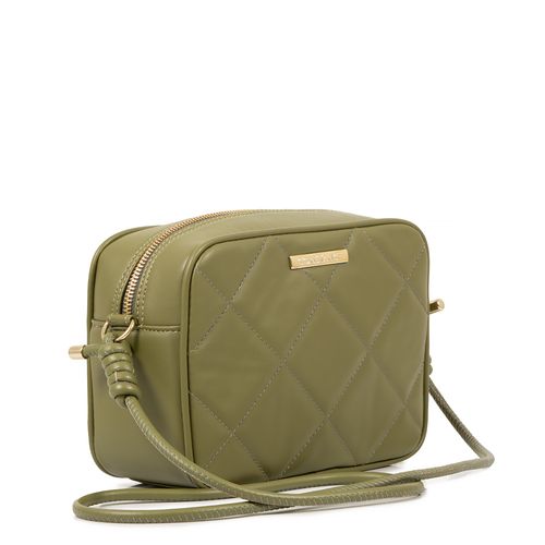 Bolsa Quadrada Verde Matelassê Alça com Nó