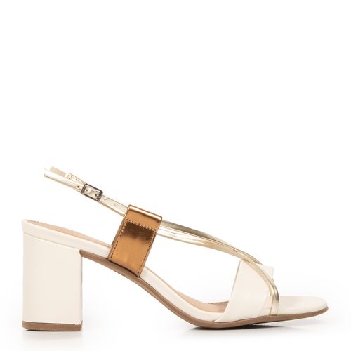 Sandália Off White Tiras Transpassadas