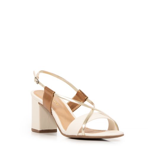 Sandália Off White Tiras Transpassadas
