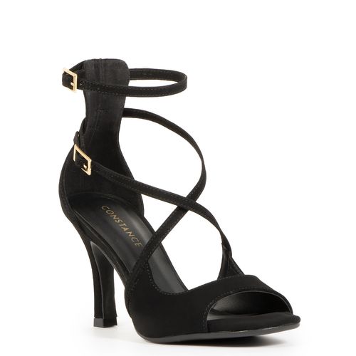 Sandália Preta Cabedal Cruzado