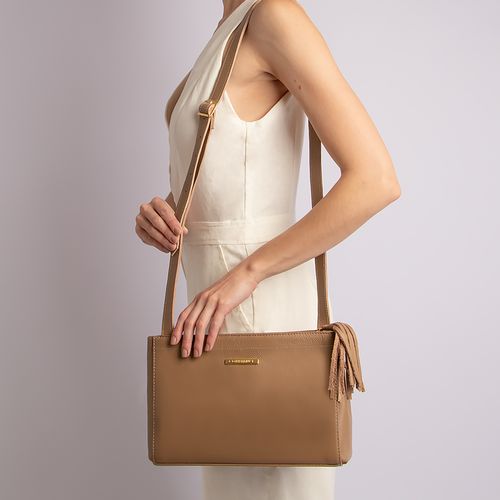 Bolsa Couro Tiracolo Cinza