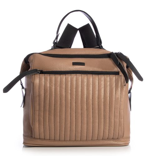 Mochila Couro Cinza