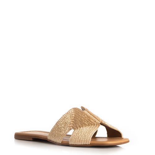 Rasteira Bege Trama Natural