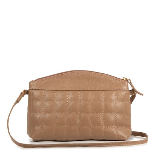Bolsa Crosbody Couro Nude Pespontada