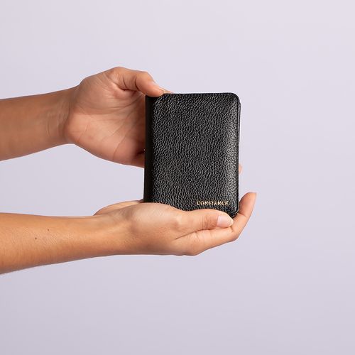 Porta Cartão e Documentos Couro Preto