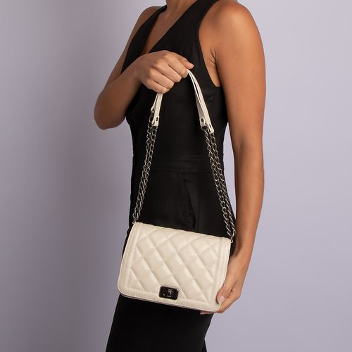 Bolsa Couro Off White Tiracolo Matelassê