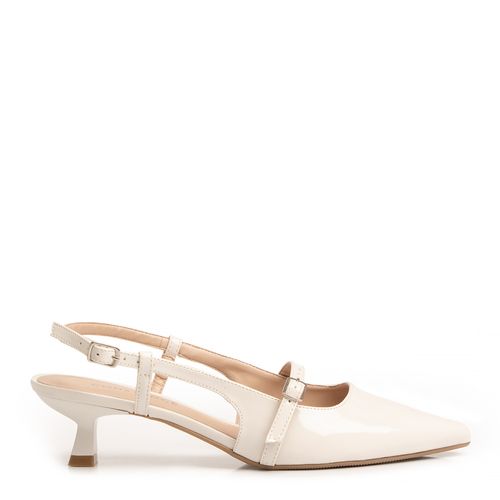 Scarpin Slingback Verniz Off White