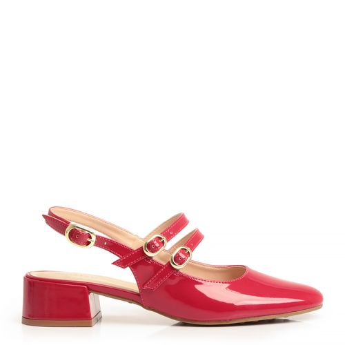 Scarpin Slingback Vermelho Boneca Verniz