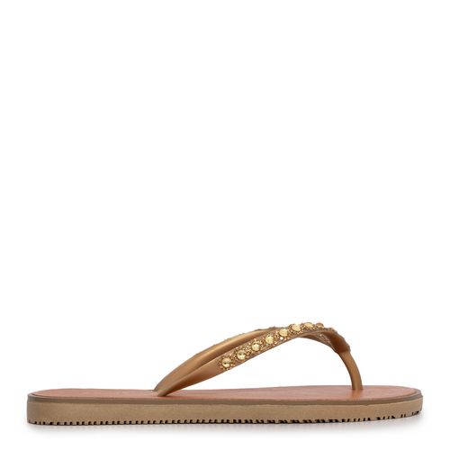 Chinelo Dourado Aplicação Pedraria
