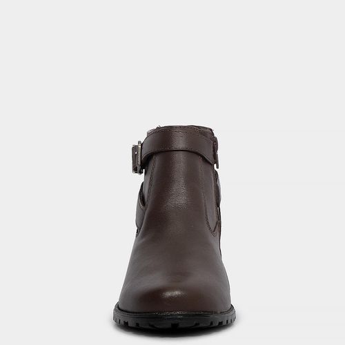 Ankle Boot Café Fivela Transpassada