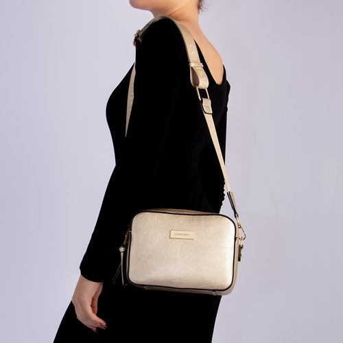 Bolsa Dourada Tiracolo Alça Gorgurão