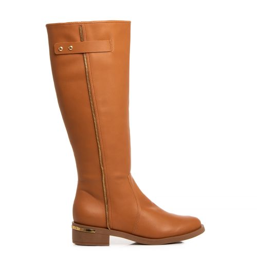 Bota Caramelo Montaria Detalhe Ziper