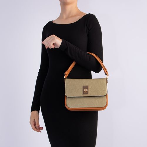 Bolsa Verde Tiracolo Alça Macramê