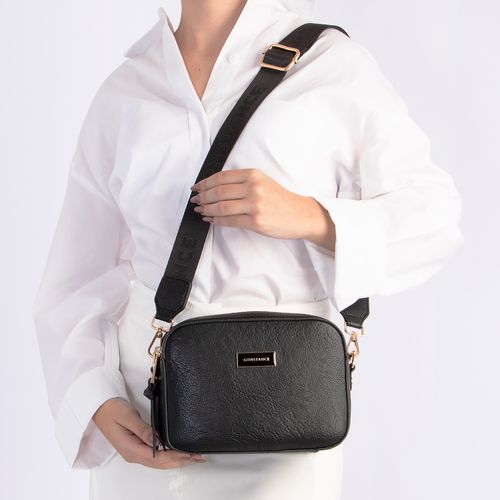 Bolsa Preta Tiracolo Alça Gorgurão