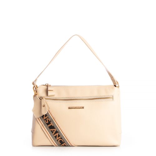 Bolsa de Couro Tiracolor Off White