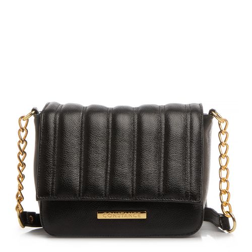 Bolsa Couro Preta Tiracolo Pespontado