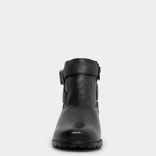 Ankle Boot Preta Fivela Transpassada