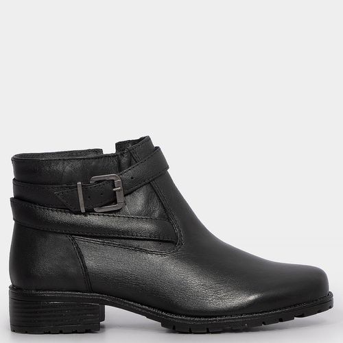 Ankle Boot Preta Fivela Transpassada
