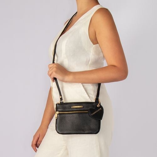 Bolsa Preta Pequena Couro